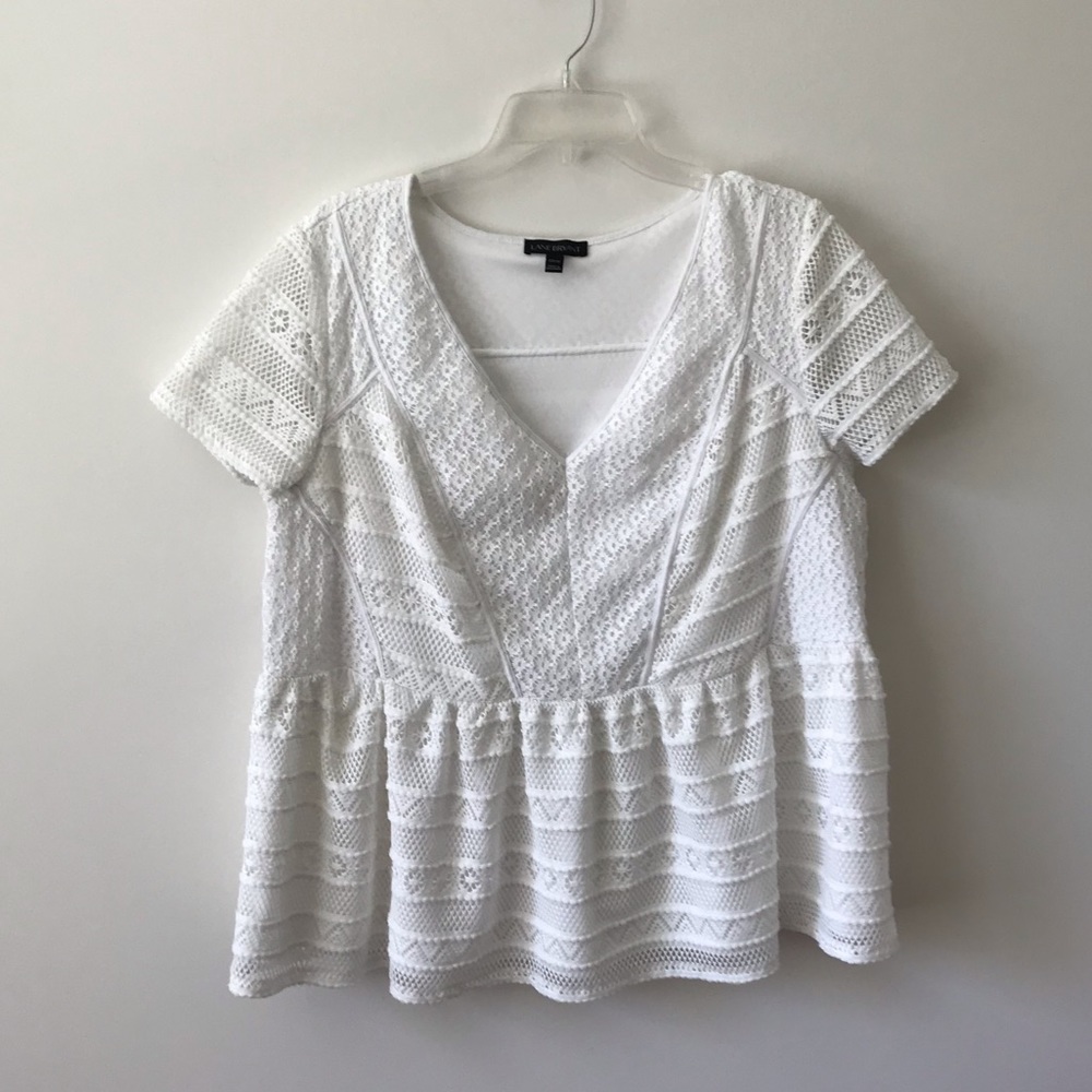 Lace White Peplum Top